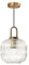 XIRYTU-H Suspension Moderne en Verre Transparent à Rayures, Lampe Suspendue à Hauteur Réglable avec Finition Laiton, Plafonnier E27 pour Cuisine, Chambre et Salle à Manger (20cm)
