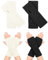 MELLIEX 2 Paar Fingerlose Handschuhe, Warm Pulswärmer mit Daumenloch Strick Handstulpen Winter Unisex，Schwarz + Weiß