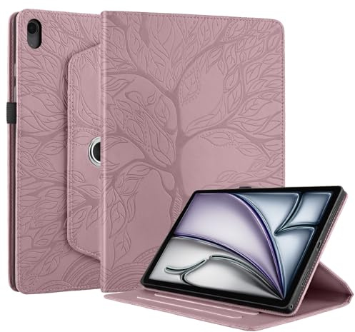 Succtopy Funda para iPad Air 11 (M3) 2025/Air 11 (M2) 2024 Rotación de 360 Grados Carcasa con Soporte Pencil Cover con Función de Soporte para iPad Air 11 M3/M2 2025 Oro Rosado