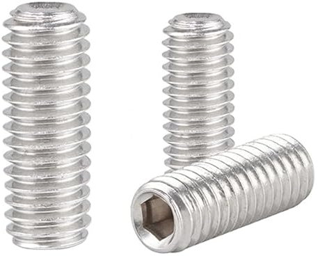 Set di 6 viti con testa esagonale M10 da 1,5 x 25 mm, punta a tazza senza testa, bullone a punta piatta, attacco esagonale interno, acciaio inossidabile 304, estremità concava senza testa, filettatura