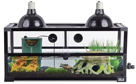 Zilla QuickBuild Wasserschildkröte, 76,2 x 30,5 x 34,3 cm lang, fasst 20 Gallonen Wasser-Terrarium, 76,2 x 30,5 x 34,3 cm