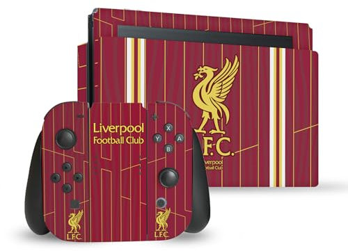 Head Case Designs Licenza Ufficiale Liverpool Football Club Kit per La Casa 2024/25 Vinile Sticker Gaming Pelle Adesivo Compatibile con Nintendo Switch Console & Dock & Joy-con Controller Bundle