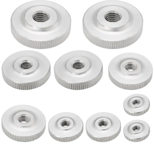 SG Store 10 Tuercas Moleteadas de Acero Inoxidable 304 M3 M4 M5 M6 M8 Tuercas Moleteadas de Tipo Fino Pieza de Repuesto Tuerca de Perilla de Tipo Bajo con Empuñadura Manual DIN 467