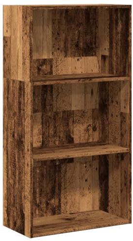 vidaXL Bücherregal, Bücherschrank Regal mit Stauraum, Standregal für Wohnzimmer Büro, Büroregal Aktenregal Aufbewahrungsregal, Altholz-Optik Holzwerkstoff