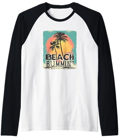 Beach Bummin' con palme costume per uomo e donna Maglia con Maniche Raglan