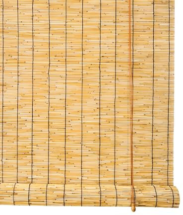 Bamboo Shades Blinds for Window Outdoor Roller Blind Natural Privacy roll up Shade custom made Cordless patio shades reed Curtain (Natural)