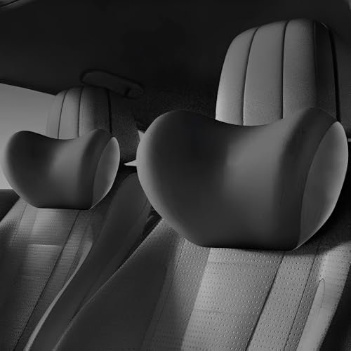 XPJBKC Almohada para reposacabezas de coche, 2 almohadas para el cuello del coche para conducir, reposacabezas de asiento de automóvil para aliviar la fatiga del cuello, almohada de asiento de coche