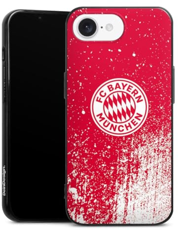 Silikon Hülle kompatibel mit Apple iPhone 16e 2025 Case schwarz Handyhülle FC Bayern München Offizielles Lizenzprodukt FCB