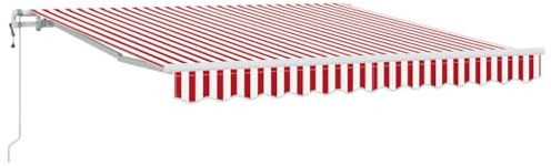 vidaXL Utdragbar markis Röd och Vit 300 x 250 cm Duk och Aluminium