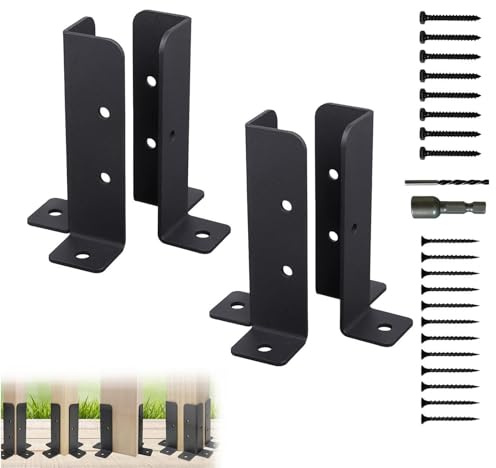 Pfostensockel, 4 Stück verstellbare Pfostensockelhalterungen passend for 1,5 x 1,5, 2 x 2, 2 x 4, 4 x 4 Pfostendecks mit Schrauben, Pfostendeck-Pfostenanker-Basishalterungen for Terrassendielen, Pergo
