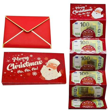 GEHENFRUCHT DIY Weinachten Geldgeschenk mit 8 Fächern lustige geldgeschenke verpackung Merry Christmas geldgeschenk finanzspritze geldgeschenk für Eltern, Liebhaber, Kinder und Freunde (1pc)