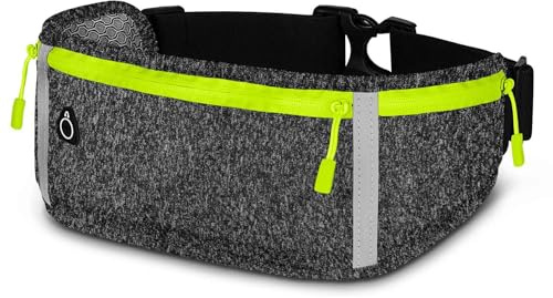 ONEFLOW Active Pro Laufgürtel für Redmi 13 Lauftasche mit 3 Fächern, Atmungsaktiv, Sport Handytasche zum Joggen, Handy Bauchtasche Wasserdicht, Running Belt, Dunkelgrau