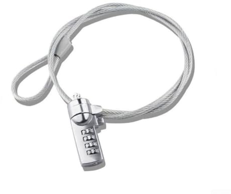 Laptop-Sicherheitsschloss mit 4-stelliger Kombination, Stahldrahtseilkonstruktion, Diebstahlsicherung für Geräte mit Standard-Sicherheitsschlossloch
