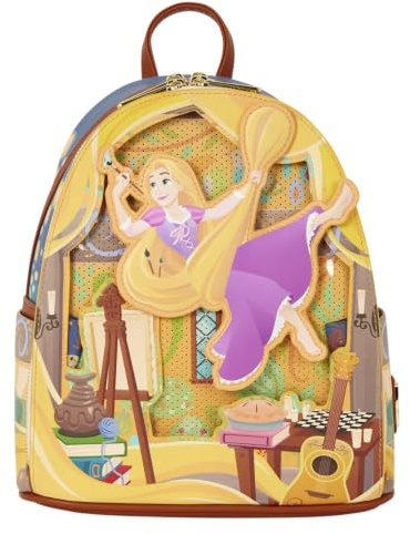 Loungefly Disney: Tangled - Repunzel Painting - Mini-Rucksack mit Emaille-Pin - leuchtet im Dunkeln - Sammeltaschen