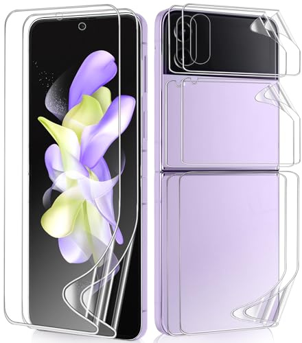 zonyee 2 Set Pellicole Protettive in Idrogel per Samsung Galaxy Z Flip 4, Trasparente HD Morbida TPU Protezione Schermo + Pellicola Posteriore Samsung Galaxy Z Flip 4 - [Non Vetro] Alta Sensibilità