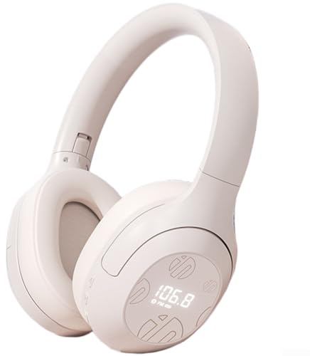 INPHIC H1S Kabellose Kopfhörer mit FM Radio 50-108 MHz, 5.2 Over-Ear Headset mit Mikrofon, 12 Std Akkulaufzeit, AUX-Anschluss für Studium und Prüfung(A)