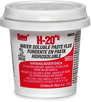 Oatey 30131 H205 Water Soluble Paste Flux, 4-Ounce, Light Yellow