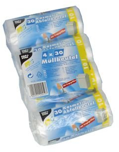 Papstar - 12 x 120 Sacs poubelle avec poignées, HDPE 10 l 42 cm x 39,5 cm transparent