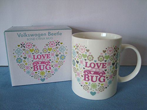 VW Beetle Bone China Mug Heart Pattern (68156)