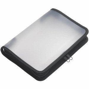 Foldersys Reißverschluss-Mappe A5 PP farblos transluzent 2-Ring-Mechanik Zip schwarz