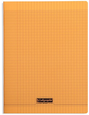 Clairefontaine 18198C - Heft / Schulheft Calligraphe DIN A4+ 24x32 cm, 48 Blatt, französische Lineatur, 90g, Orange, 1 Stück