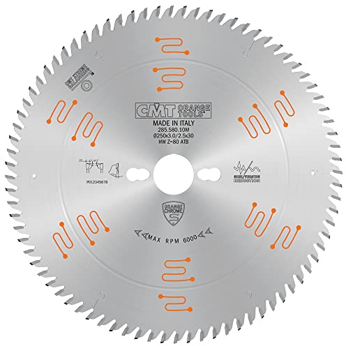 CMT Orange Tools 285.580.10M - Kreissägeblatt Chrome für Rahmen HW 250x3.0/2.5x30 Z80 ATB