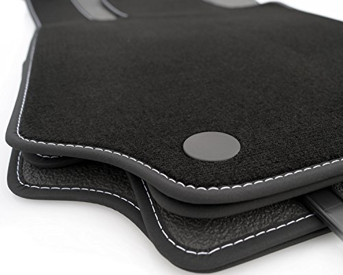 Fußmatten W212 S212 Velours Premium Automatten 4-teilig Nubukleder Schwarz, Weiß