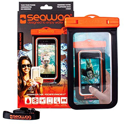 Seawag Universelle wasserdichte Tasche für Smartphone (Schwarz/Orange)