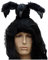 Spassprofi Schwarze Krähe mit Haarreif für Hexe Lone Halloween oder Ranger toter Vogel