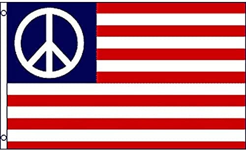 AZ FLAG Flagge USA frieden standard 150x90 cm Peace Polyester 100D 2 Ösen | Für innen und außen dekorative Flagge Peace USA Standard doppelte Nähte und verstärkte Kanten mit Metallösen 100D Polyester