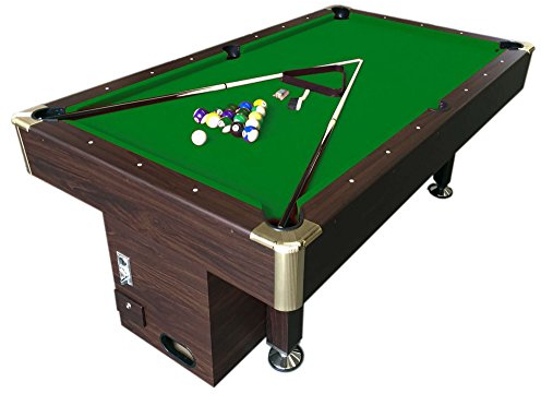 GRAFICA MA.RO SRL Zeus 8-Fuß Billardtisch mit elektronischer Münze, Braun, Grün, Weiß