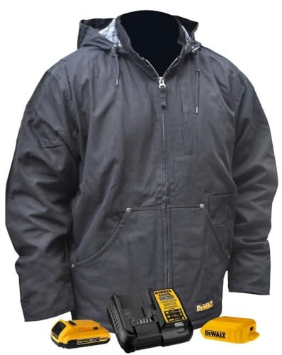 DEWALT DCHJ076A Heated Heavy Duty Work Coat Kit with 2.0Ah Battery and Charger