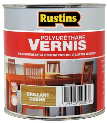 Rustin's - Barniz de poliuretano brillante - uso en interiores - Roble - 250ml (POGO250FR)