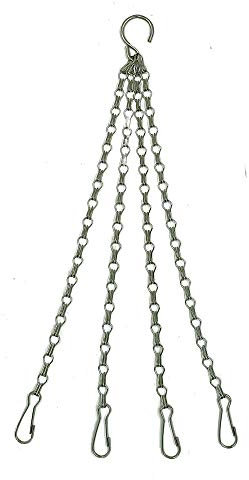 Hanging Basket Chains - 4 Strand Chain for Hanging Baskets 42cm (16.5) Heavy Duty Heavy Duty Chain - Clip On Chain Replacements - for 14 inch Hanging Basket, 10 & 12 Flower Hanging Basket