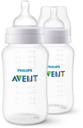 Philips AVENT SCY106/02 - Biberón anticólicos (325 ml, 2 unidades), transparente