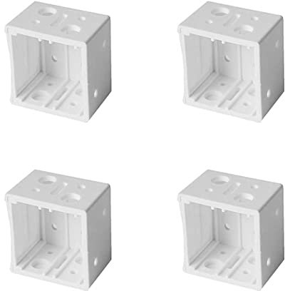 4 Pcs Window Blind Brackets Plastic Profile Box Mounting Bracket Blinds,White Color Headrail Track End Holder Parts for Window-blinds Installation Use