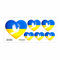 FOTOFOL Ukraine Aufkleber Set - Fahne Flagge Karte Blumen Friedenstaube Ukraine, für Auto, Fahrzeuge, Roller, Moped, Motorrad-Helm, Fahrrad, Laptop, Smartphone (Herzen)
