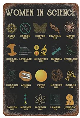 AOOEDM Women in Science Vintage Metallschild Blechschild für Zuhause, Bar, Pub, Küche, Mannhöhle, Blechschild, Wanddekoration, Poster, Wandschild