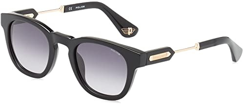 Police SPLF70 Glasses, Shiny Black, 50 for Men, shiny black