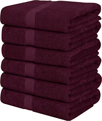 Utopia Towels UT0573 Badetuch-Set, 100% ringgesponnene Baumwolle, mittelleicht und sehr saugfähig, schnell trocknend, Premium-Handtücher für Hotel, Spa und Badezimmer, Burgunderrot, 6-teilig