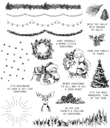 Tim Holtz Cling Stamps 7X8.5-Darling Christmas