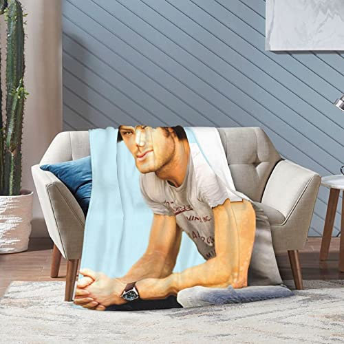 Jared Schauspieler Padalecki Überwurfdecke, ultraweiches Flanell-Fleece, leichte Überwurfdecke, warme Klimaanlage, Decke für Couch, Sofa, Bett, 127 x 101 cm