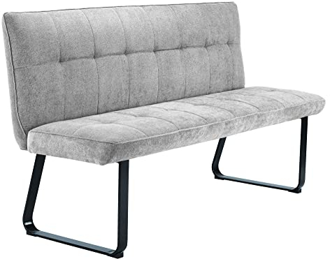 möbelando Bank TALEA aus Microfaser in hellgrau. Abmessungen (BxHxT) 160x92x59 cm