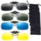 Bustlwor 4 Stück Polarisationsbrille Clip, Sonnenbrille Clip Anti Glare UV400, Polarisiert Clip Auf Sonnenbrillen mit Wasserdichtem Brillenetui, für Driving Golf Schießen Angeln Jagd Outdoor Sports