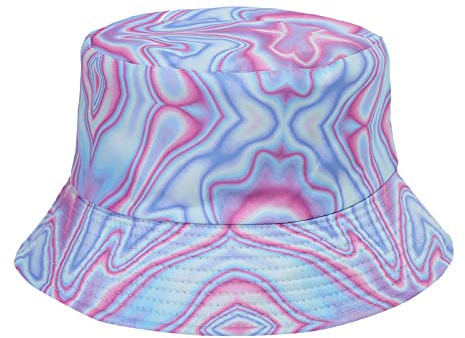 XTBFOOJ Fischerhut Witzig Doppelseitiger Fischerhut für Männer und Frauen, Sommerreise, Sonnenblende, Batik-Reisehut Anglerhut Damen Cool