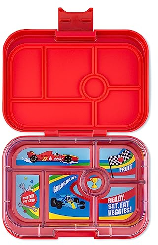 yumbox Original auslaufsichere Bento-Lunchbox für Kinder (Roar Red (Rennwagen-Motiv))
