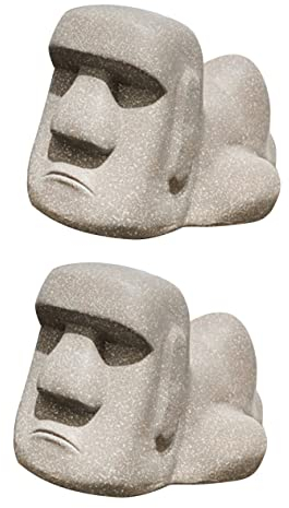 Cabilock 2er-Box Moai Taschentuchspender Freunde Schlüsselanhänger Handtuchspender Dekorativer Taschentuchhalter Osterinsel-Statue Taschentuchspender Für Affen Weiß Kopfkasten Rechteck Harz