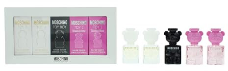 Moschino Miniature Collection Set by Moschino for Unisex - 5 pz Mini Gift Set 2 x 0,17oz Toy 2 Bubble Gum EDT Spray, 2 x 0,17oz Toy 2 EDP Spray, 0,17oz Toy Boy EDP Spray
