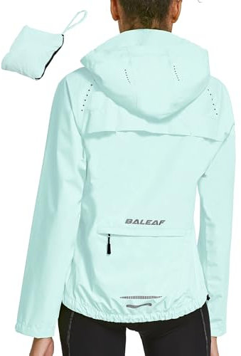 baleaf Cycliste Coupe Vent Femme, Vélo Jacket De Pluie Imperméable Randonnée Les Quatre Saisons Bike Coupe Extérieure Légère Résistante Vert Xxl