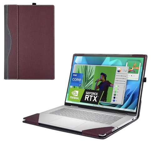 RUNMEIJIA Case Cover for Dell Inspiron 16 Plus 7640 7630 7620 7610 Pro 5620 5630 5625 Case for Vostro 5630 5620 7620 Detachable 2 in 1 Notebook Sleeve (Wine red)